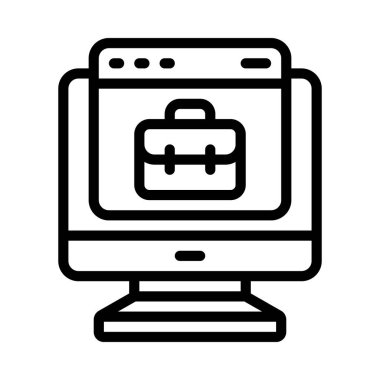 Çevrimiçi İş Web simgesi vektör illüstrasyonu