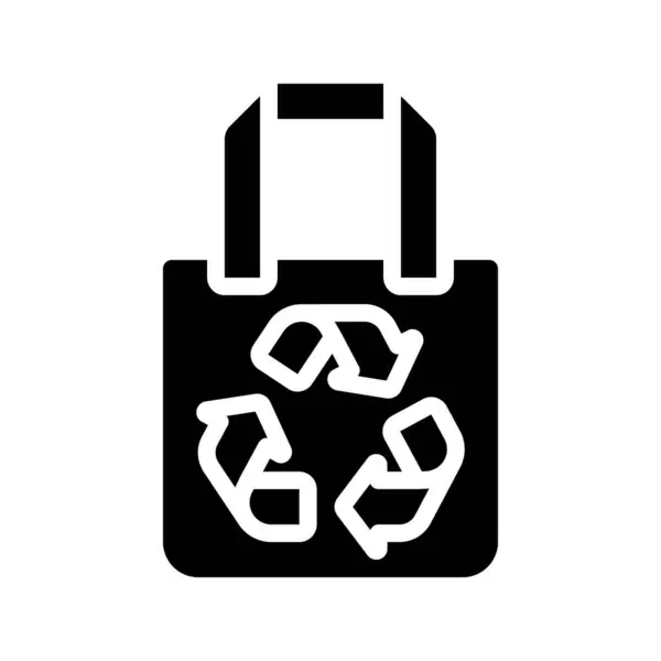 Ikona Recykling Tote Bag Ilustracja — Wektor stockowy
