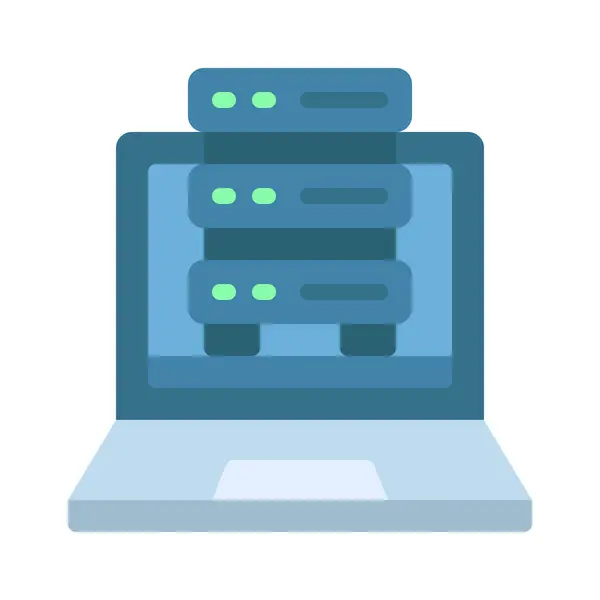 Ikona Laptop Server Ilustracja Wektor — Wektor stockowy