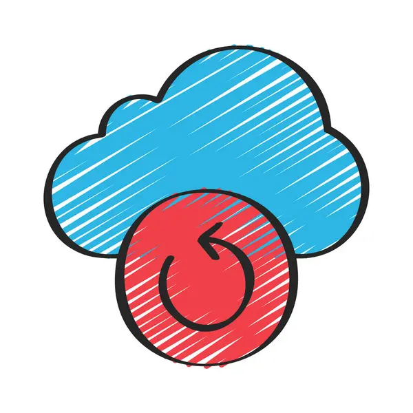 Ikona Kopii Zapasowych Chmurze Ilustracja Wektora — Wektor stockowy