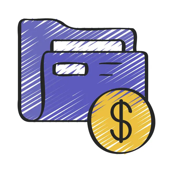 Ikona Folderu Pieniężnego Ilustracja Wektora — Wektor stockowy
