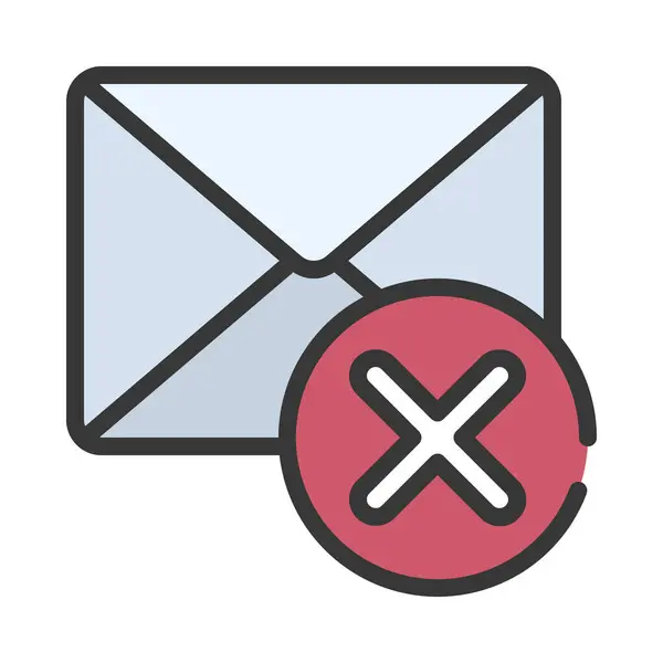 Elimina Email Icona Isolata Sfondo Bianco — Vettoriale Stock