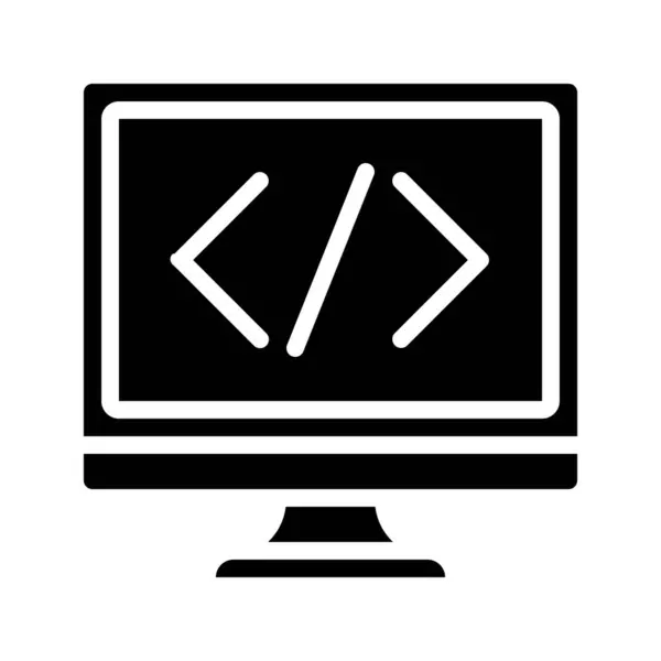Icono Código Informático Ilustración Vectorial — Vector de stock