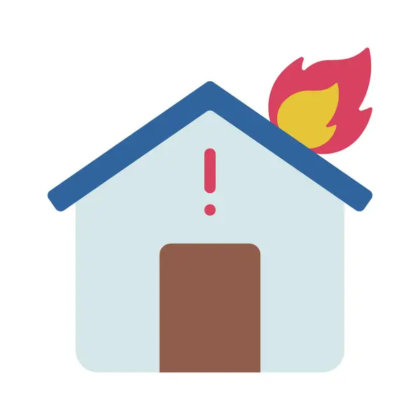 House Fire Web Icon Vector Illustration — Stock Vector
