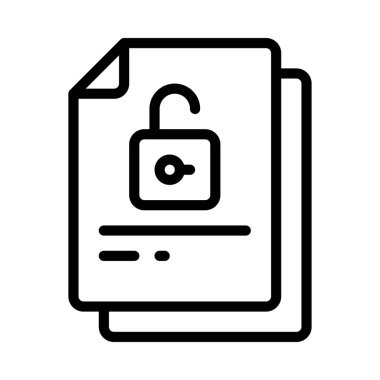 Kilitli Belge simgesi, vektör illüstrasyonu 