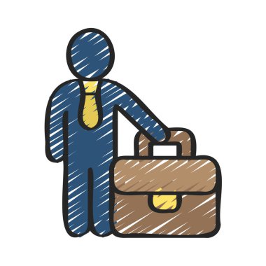 İş Kişi Vakası Web simgesi vektör illüstrasyonu