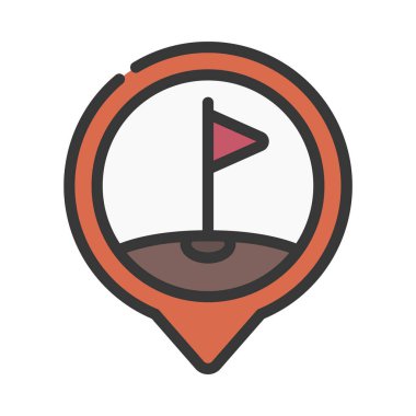 Golf Kursu Web simgesi vektör illüstrasyonu