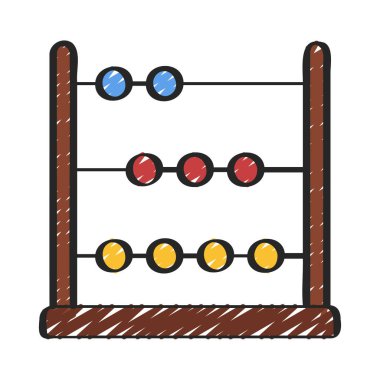 Matematik Abacas web simgesi vektör çizimi