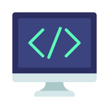 Bilgisayar Kodu simgesi, vektör illüstrasyonu 