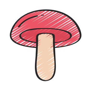 Beyaz arkaplanda mantarın vektör çizimi