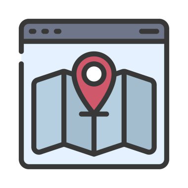 konum pin simgesi vektör illüstrasyonu 