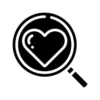 arama aşk simgesi, vektör illüstrasyonu  
