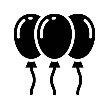 Üç siyah balonun vektör çizimi 