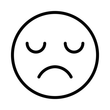 üzgün yüz ifadesi, vektör illüstrasyonu