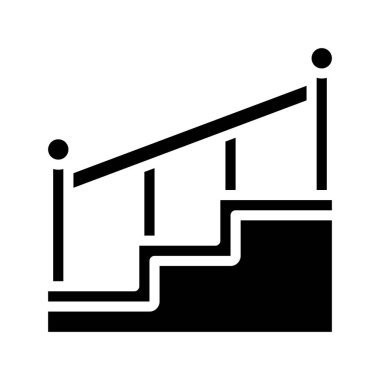 Tahta merdiven simgesi, vektör tasarımı