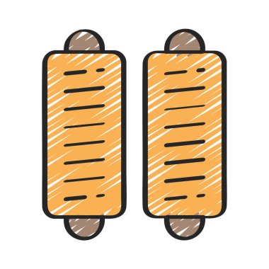 Sosis Rolls simgesi vektör çizimi tasarımı