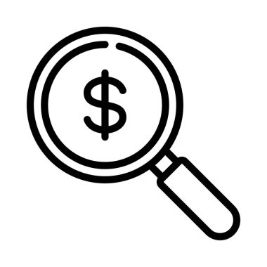 Financial Audit Loupe  icon, vector illustration  