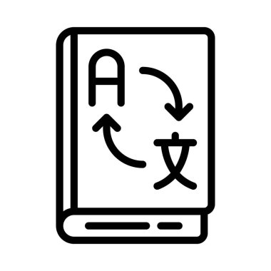 Dil Kitabı simgesi, vektör illüstrasyonu