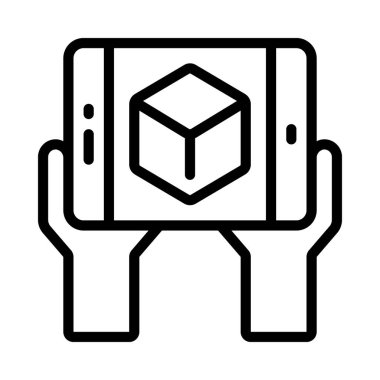 Etkileşimli AR Uygulama simgesi, vektör illüstrasyonu basit tasarım