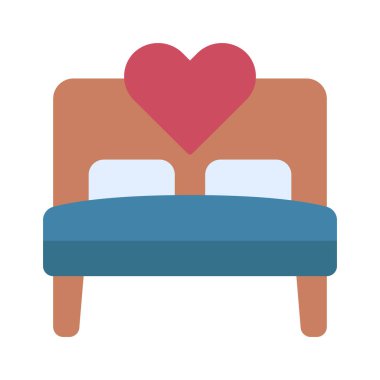 Aşk Yatağı simgesi, vektör illüstrasyonu