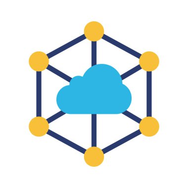 Bulut Ağı Simgesi, Vektör İllüstrasyonu