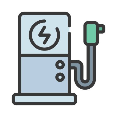 Elektrikli Araç Şarj simgesi vektör illüstrasyon tasarımı