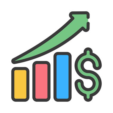  Finansal Büyüme web simgesi vektör illüstrasyonu