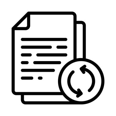 Belge simgesini, vektör illüstrasyonunu yeniden başlat 