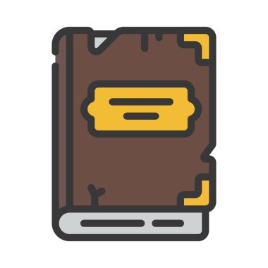 Eski Yırtık Kitap simgesi, vektör çizimi