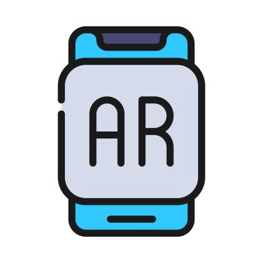AR Mobil Uygulama simgesi, vektör illüstrasyonu 