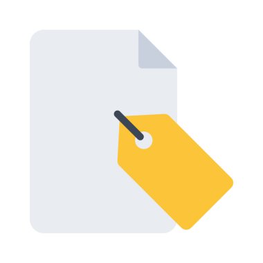 Etiketlenmiş Dosya simgesi, vektör illüstrasyonu