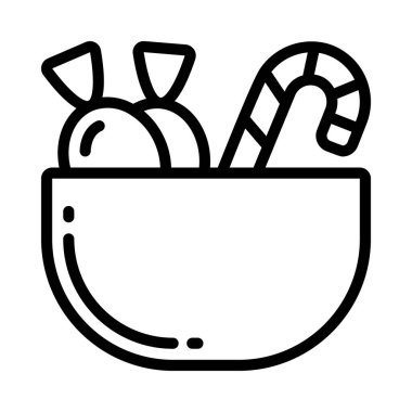 Sweet Bowl ikon vektör illüstrasyon tasarımı