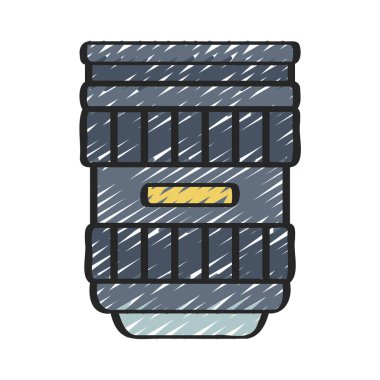 Kısa Lens simgesi vektör illüstrasyon tasarımı