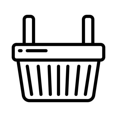 Alışveriş sepeti simgesi, vektör illüstrasyonu