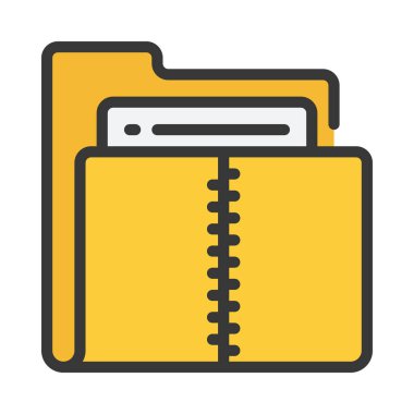 Zip Dizin simgesi, vektör illüstrasyonu 