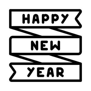 Mutlu Yeni Yıl Sancak Vektör İllüstrasyonu  