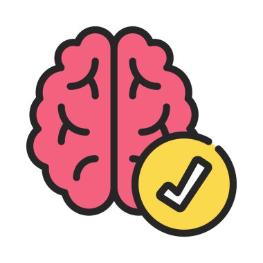 Beyin simgesi, vektör illüstrasyonu basit tasarım