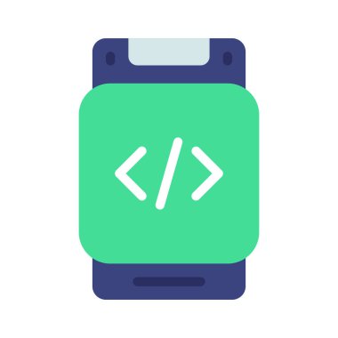 Mobil Uygulama Kodu simgesi, vektör illüstrasyonu 