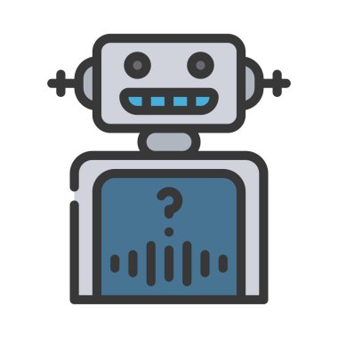 Robot Ses Asistanı Web ikonu vektör illüstrasyonu