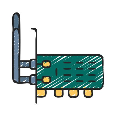 WIFI Kart Web simgesi vektör illüstrasyonu