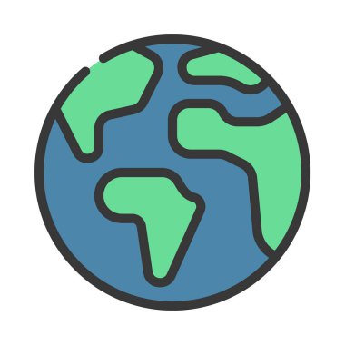 Dünya ikonu. vektör illüstrasyonu                    