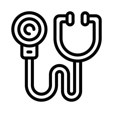 Tıbbi ve sağlık vektör ikonu. Stetoskop