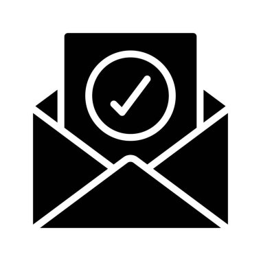 Onaylanmış E- posta, İzole edilmiş Beyaz Arkaplan Simgesi 