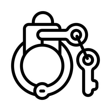 Kilitli kelepçe ikon vektör çizimi 