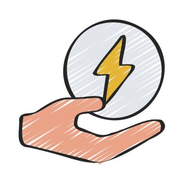 Elektrik düz simgesi, vektör illüstrasyonunu ver 