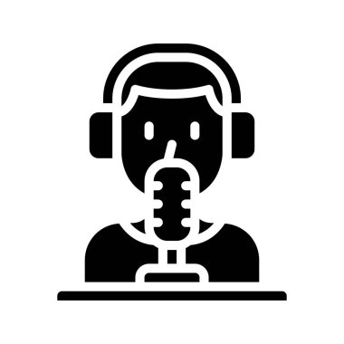 Man Recording Audio vektör çizimi tasarımı