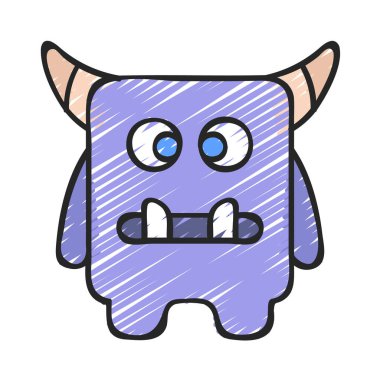 Beyaz arkaplandaki canavarın vektör çizimi  