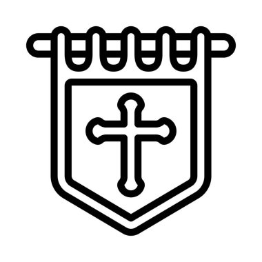 War Banner düz simgesi, vektör illüstrasyonu 