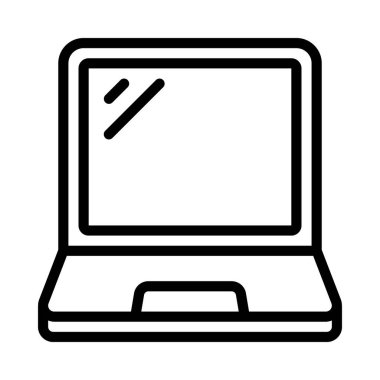 Beyaz arka plan üzerinde izole dizüstü bilgisayar simgesi