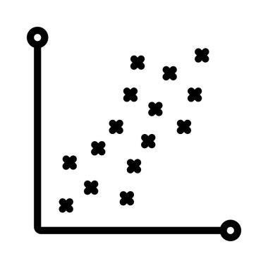  Scatter Grafik düz simgesi, vektör illüstrasyonu 